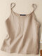 Camisola informal con tirantes finos de color liso para mujer - Albaricoque