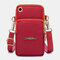 Women Waterproof Headphone Plug Phone Bag Crossbody Bag - Wine Red