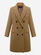 Medium Long Coat Temperament Woolen Coat - Khaki
