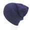 Winter Men Women Knitted Warm Skullies Beanie Hats Casual Sport Breathable Elasticity Hat - Navy