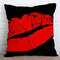 Kiss Me Baby Rolling Stones Red Lip Pattern Cushion Cover Pillowcase Chair Waist Throw Pillow Cover  - #1