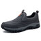 Men Suede Non Slip Outdoor Soft Sole Casual Hiking Sneakers - Grey