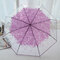 SaicleHome PEVA Romantic Cherry Blossoms Transparent Umbrella Folding Umbrella Sun Rain Gear - Purple
