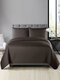 3PCs Dacron Embosses Pattern Solid Color Bedding Sets Bedspread Quilt Cover Pillowcase - Coffee