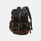 Men Genuine Leather Waterproof Wear-resistant Outdoor Travel Backpack - Black