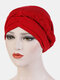 JASSY Milk Silk Solid اللون Bandana Hat قبعة صغيرة - أحمر