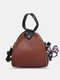 Women Straw Casual Weave Beautiful Silk Scarf Solid Color Crossbody Bag Handbag - Dark Brown