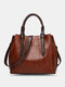 Lightweight Breathable Soft Vintage Large Capacity Handbag - Brown