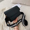 New Texture Small Bag Female New Wild Hit Color Girl Small Square Bag Fashion Simple Chain Messenger Bag - Black