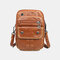 Women Solid Middle-aged Vintage Crossbody Bag - Brown