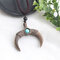 Ethnic Handmade Wooden Geometric Pendant Necklace Retro Long Sweater Chain Necklace - 06