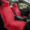 Universal Long Plush Car Front Seat Cover Winter Soft Warm Imitation Wool Seat Slipcover - Wine Red
