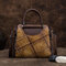 Women Genuine Leather Vintage Personalized Handbag Crossbody Bag - Yellow