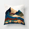 Marble Wind Landscape Water-cooled Blue Peach Velvet Pillowcase Home Fabric Sofa Cushion Cover - #8