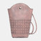 Women Hollow Out Irregular Little Phone Bag Casual Crossbody Bag Bucket Bag - Pink
