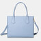 Women Casual Shopping Multifunction Handbag Solid Shoulder Bag - Blue