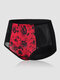 Plus Size Women Floral Breathable Seamless Full Hip Panties - Red