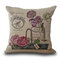 Flowers Plants Printed Decoration Cushion Cover Square Cotton Linen Pillowcase - #4