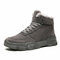 Men Comfort Warm Lining Hook Loop Lace Up Casual Ankle Boots - Grey