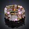 Bohemian Crushed Stone Bracelet Multi Layer Beaded Bracelet Mix Color Crystal Women Bracelet - Pink