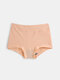 Plus Size Women Cotton Antibacterial Breathable Graphene High Waist Panty - Nude