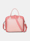 Women Faux Leather Designer Multifunction Multi-pocket Waterproof Travel Laptop Bag Briefcase Business Handbag Crossbody Bag - Pink