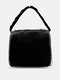 Women Dacron Fashion Plush Chain Winter Crossbody Bag Handbag - Black