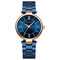 MINI FOCUS Fashion Wristwatch Multicolor Stainless Steel Strap Roman Number Dial Watches for Women - Dark Blue