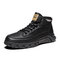 Men Brief Slip Resistant Wearable Pure Color Casual Sneakers - Black