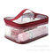 PVC Transparent Wash Bag Ladies Hand Bag Transparent Cosmetic Bag Storage Bag - Wine Red