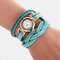 Strass fluorescente vintage multistrato Watch Metallo Colorful Quarzo intrecciato a mano con diamanti Watch - 10