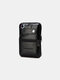 Men Genuine Leather EDC Earphone Hole 6.5 Inch Phone Bag Crossbody Bag Belt Bag - Black