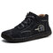 Menico Men Vintage Hand Stitching Comfort Soft Leather Boots - Black