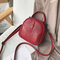 Women Crocodile Pattern Soft Round Crossbody Bag Vintage Handbag - Red