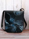 Women Elves Cat Pattern Print Crossbody Bag Shoulder Bag - Black