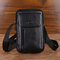 Genuine Leather Multi-functional 6/7 Inches Phone Bag Waist Bag Crossbody Bag For Men - Black