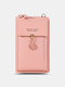 Faux Leather Zipper Buckle Design Crossbody Bag Multi-Pocket Clutch Bag Phone Bag Coin Purse - Pink