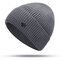 Mens Wool Rabbit Velvet Thick Knit Hat Warm Windproof Winter Outdoor Cycling Ski Travel Beanie - Grey