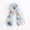 New Fashion European And American Country Seasons Style Leaf Pattern Wild Soft Yarn Scarves Scarf - Light Blue