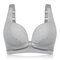 Lace Soft Cotton Front Button Wireless Breathable Maternity Nursing Bras - Grey