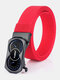 Men Nylon 120cm Automatic Buckle Fashion Outdoor Business Belt - أحمر