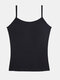 Camel Crown Solid Color Cotton Soft Tank Tops For Women - Black
