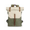 Genuine Leather Canvas Retro Waterproof Backpack Casual Travel Bags For Men Women - Green