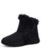 Women Casual Slip-on Soft Comfy Warm Lined Snow Boots - Black