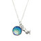 Trendy Time Gemstone Colorful Mermaid Scale Resin Pendant Delicate Silver Necklaces for Girl Women - #07