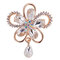 Elegant Crystal Flower Brooches Colorful Scarf Jewelry Clothing Accessories for Her - White