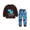 2Pcs Girls Pajamas Boys Animal Print Casual Clothing Set For 1Y-7Y - Brown