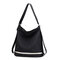 Women Casual Nylon Multi-carry Backpack Waterproof Travel Shoulder Bag - Black