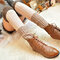 Women's Compression Socks Wool Socks Three-color Stitching Striped Knit Warm Leg Socks  - Beige (khaki)