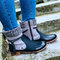 Large Size Women Retro Warm Daily Winter Sock Splicing Boots - Black